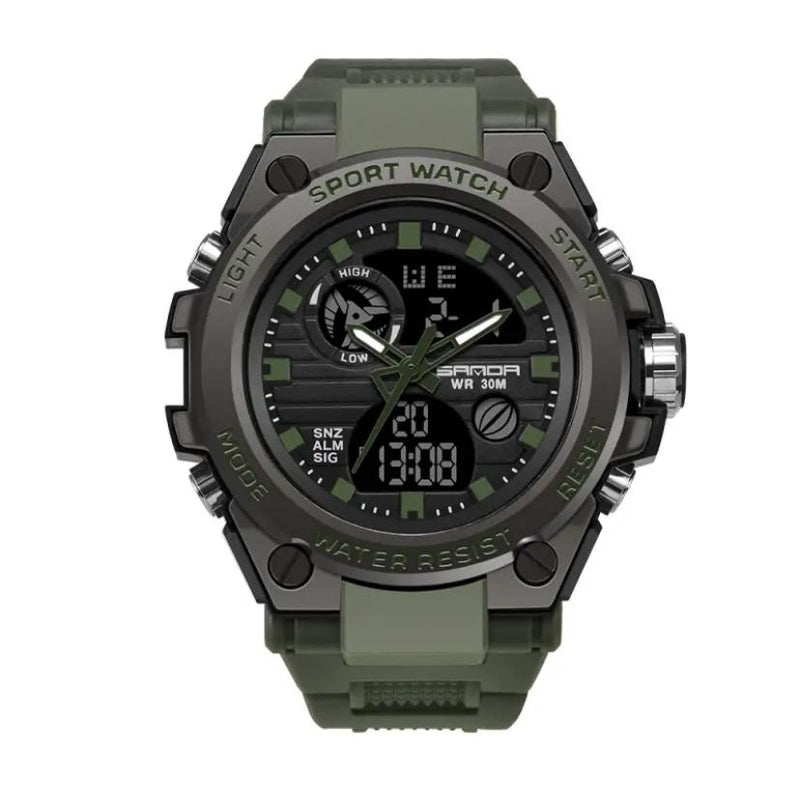 Sanda Digital Watch Men g Style, Military Sports Watches, Dual Display -06 - Tuzzut.com Qatar Online Shopping