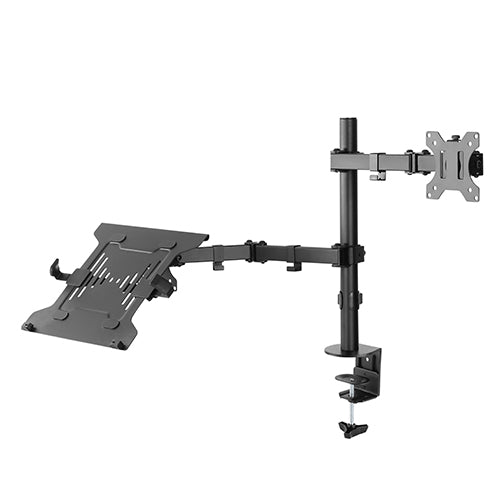 Single Steel Articulating Monitor Arm With Laptop Tray - SH 0240KN (Fits Most 13" ~ 32") - Tuzzut.com Qatar Online Shopping