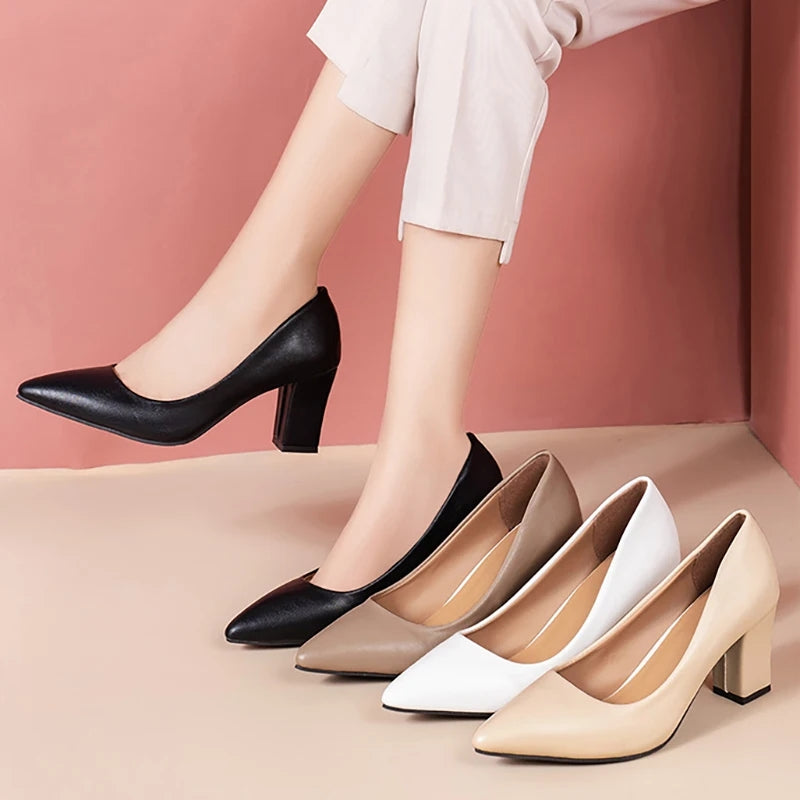 Women's Fashion High Heels Slip-on Pointed Toe Shoes 520