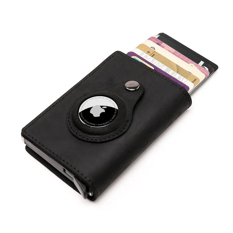 AirTag Wallet - Premium Leather Card Holder RFID Blocking Smart Wallet with AirTag Case - Tuzzut.com Qatar Online Shopping