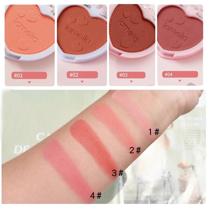 1pc Blush Makeup Palette Cheek Tint 4 Colors Orange Peach Pink Blush Love Blush Makeup Palette 427491