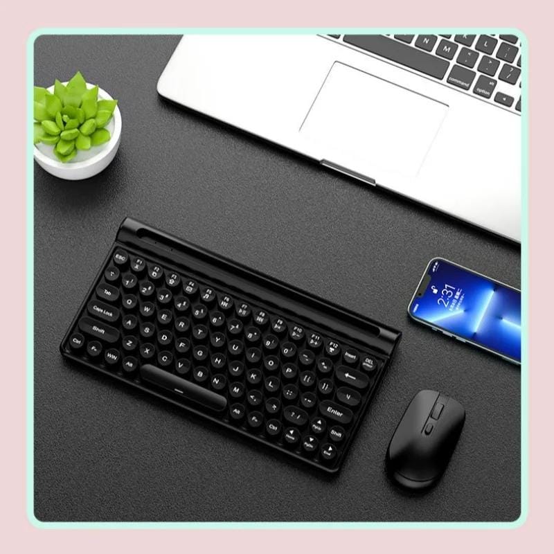wireless charging Bluetooth keyboard Black