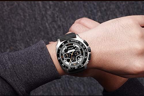 Megir Wrist Watch for Men, Silicone, MN2056GS-BK-1