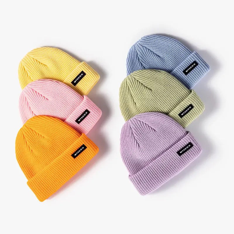 winter Acrylic letter Thicken knitted hat warm hat Skullies cap