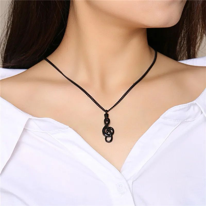 Black Silver Color Stainless Steel Openable Music Note Urn Necklaces - Tuzzut.com Qatar Online Shopping