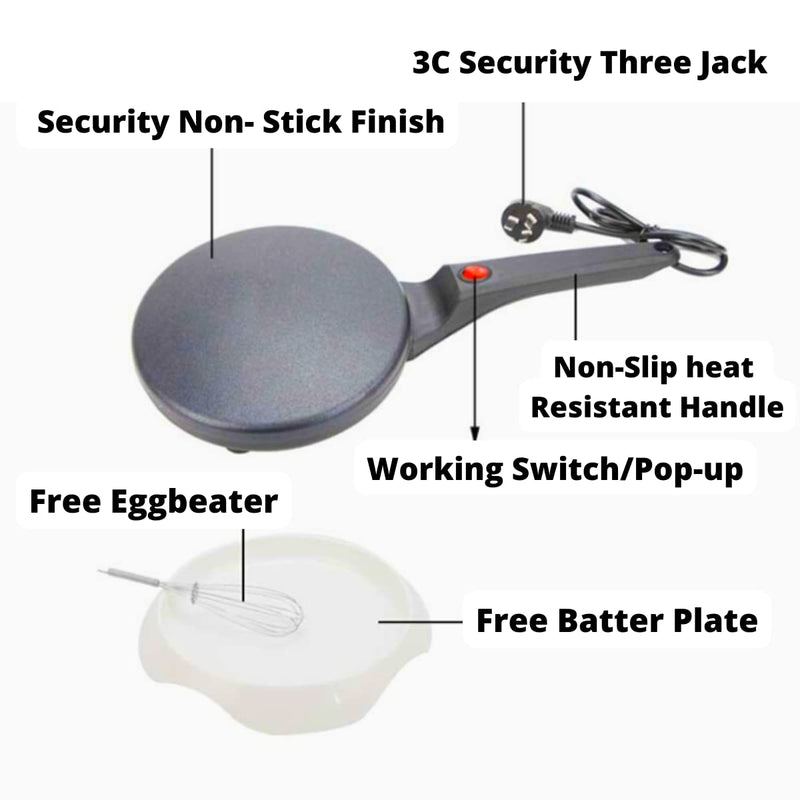 Dosa Maker, Electric Crepe Maker, Nonstick Crepe Pan | Fully Automatic Portable Mini Household Pancake Machine