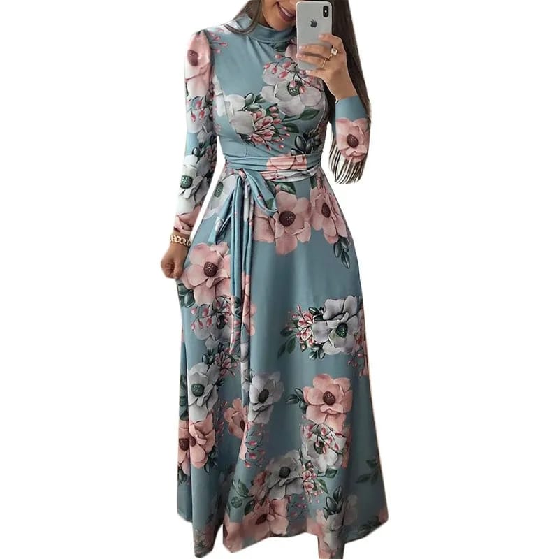 Women Dress New Spring European American Posed Printing Full