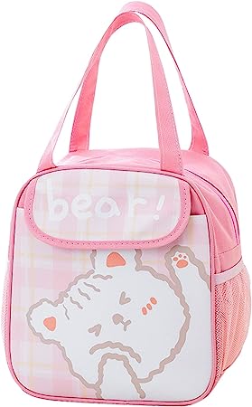 Kawaii Hello Kitty Canvas Lunch Bag Handbag Stitch Korean Styel Fresh  Student Lunch Box Bags Mummy Bag Accessories For Girls