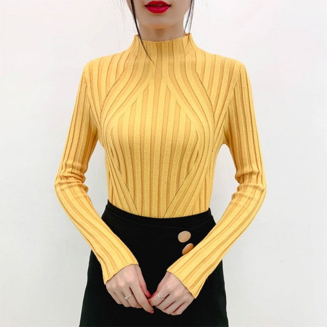 Women Autumn Spring Korean Version Long Sleeve Loose Sweater Women Sli