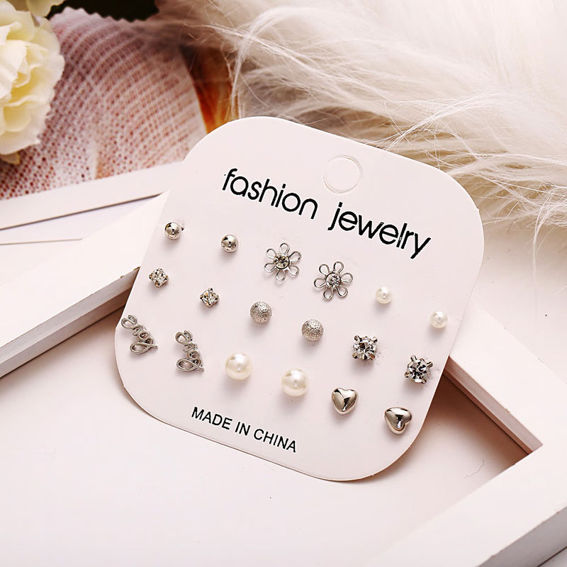9Pcs Fashion Women's Earrings 260824