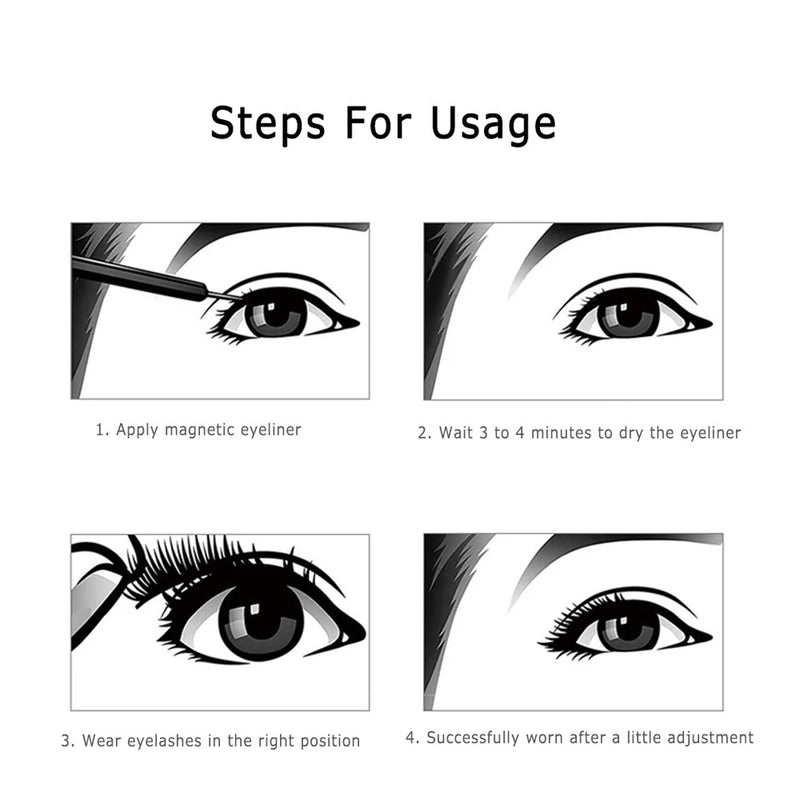TEAYASON False Lashes Natural Look Easy To Apply Natural Long-lasting With Tweezer Magnetic Eyelashes 450825