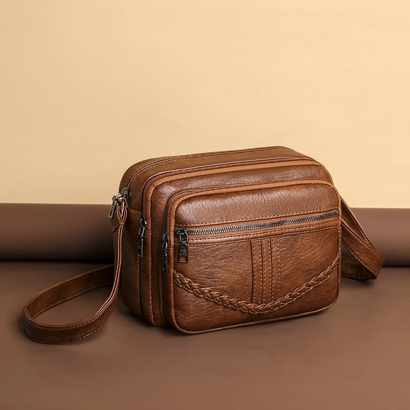SPAHER Shoulder Bags Men PU Leather Handbags Messenger Business Bag  Crossbody Satchel Sling Waterproof Travel Bag Daily Man Bag Gift with  Adjustable