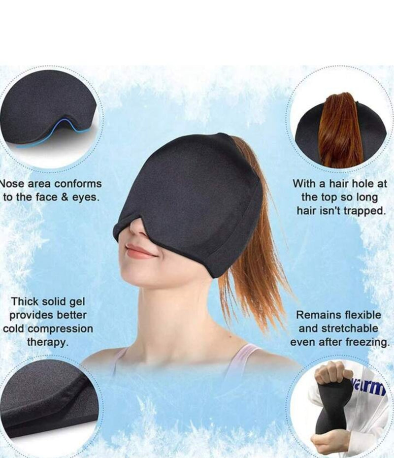 Gel Eye Mask For Hot Or Cold Therapy, Elastic Face Mask For Reducing Pressure Headache Migraine , Relaxing Eye Mask For Sleep, Relieve Tension, Unisex