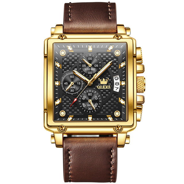 Top Brand Men's Watches Luxury Square Quartz Wrist Watch S4608306