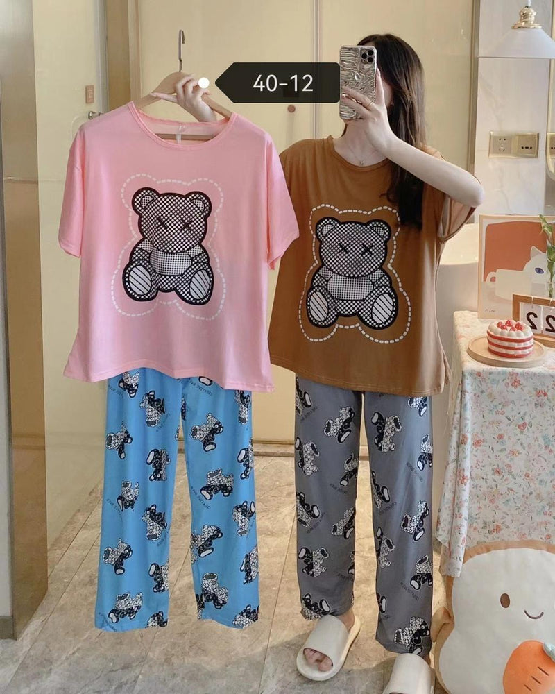 2 Pcs Women's Pajama Home Wear P40-12 - Tuzzut.com Qatar Online Shopping