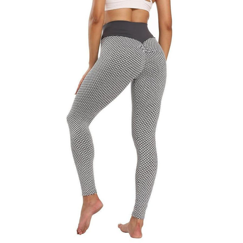 High-Waist Solid Hip-Lifting Yoga Tights - Slim Fitting Running Workout Yoga Pants B-91075 - Tuzzut.com Qatar Online Shopping