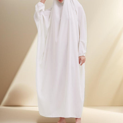 Women's Isdal Prayer Dress Abaya Asdal White