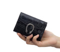 Leather crocodile grain magnetic buckle purse S4939275
