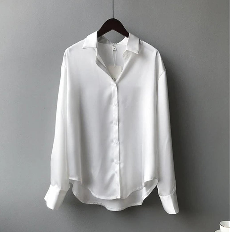 Fashion Printing Turn-down Collar Long Sleeve Blouse 2XL X5049389