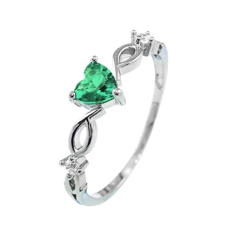 Simple Ring Stone Shape Romantic Heart Zirconium Women Ring -S4572451 - Tuzzut.com Qatar Online Shopping