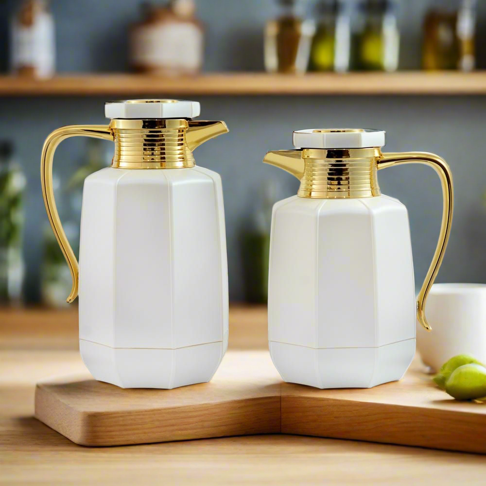Premium Arabic Coffee Tea Pot Vacuum Flask 2 Pcs Gift Set (1.0L +07L)