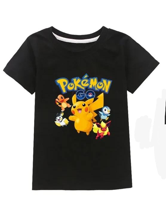 New Fashion Anime Pikachu T-shirt Pokemon Short Sleeve Cartoon Anime harajuku 3D T-shirt For Kids S4577371 - Tuzzut.com Qatar Online Shopping