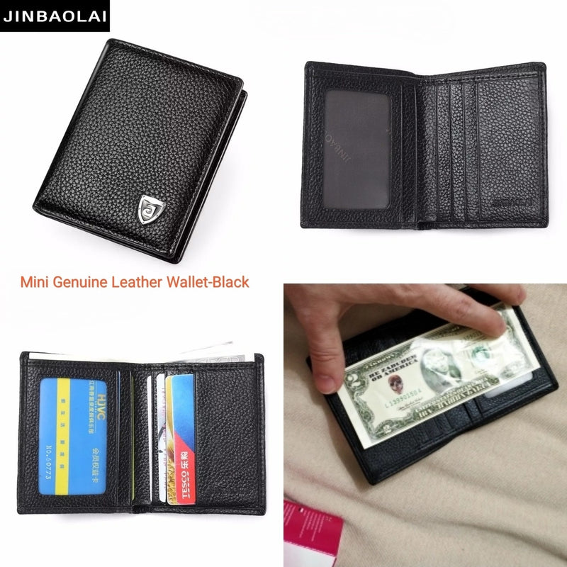 Short Mini Genuine Leather Men's Wallet Purse Card Holder - JINBAOLAI CW- 8046 - Tuzzut.com Qatar Online Shopping