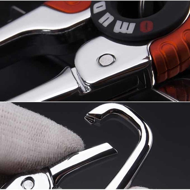 2 Pcs OMUDA Stainless Steel Buckle Keychain Outdoor Carabiner Climbing Tool Double Ring Key Chain Key Chain - Tuzzut.com Qatar Online Shopping