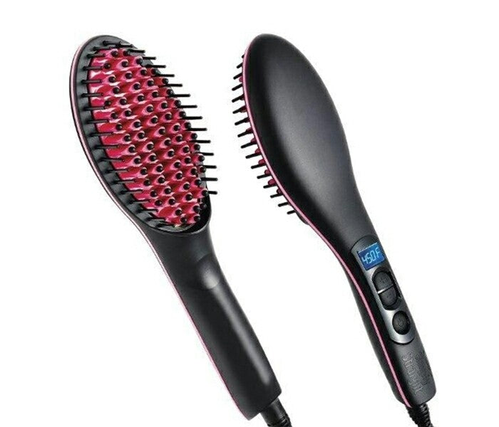Hair Straightening Brush Ceramic - Tuzzut.com Qatar Online Shopping