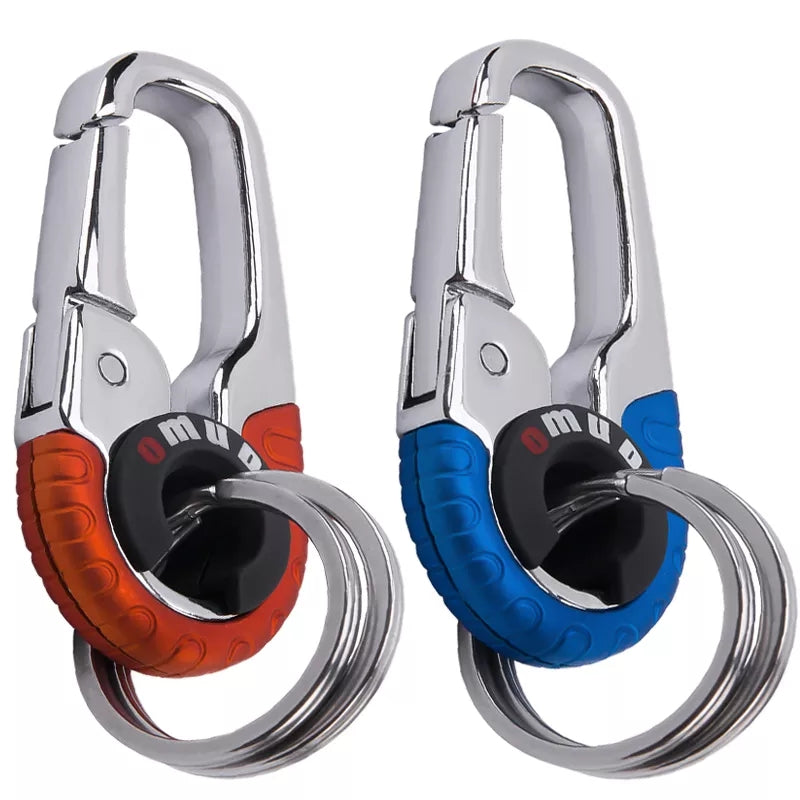 2 Pcs OMUDA Stainless Steel Buckle Keychain Outdoor Carabiner Climbing Tool Double Ring Key Chain Key Chain - Tuzzut.com Qatar Online Shopping