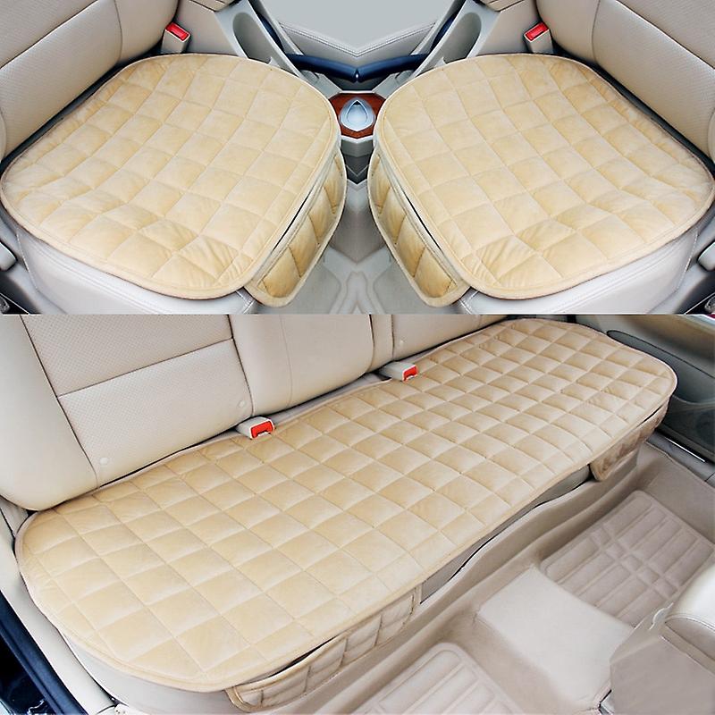 3 Pcs Car Seat Cover Front Rear Fabric Cushion Breathable Protector Ma