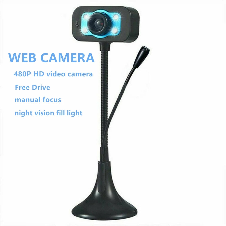 Digital External Webcam Camera Usb Connect Driverless Pc Accessories 