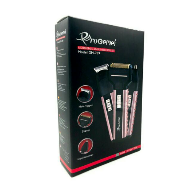 ProGemei GM-789 Rechargeable Cordless Razor Trimmer Hair Clipper Shaver 3 in 1 - Tuzzut.com Qatar Online Shopping