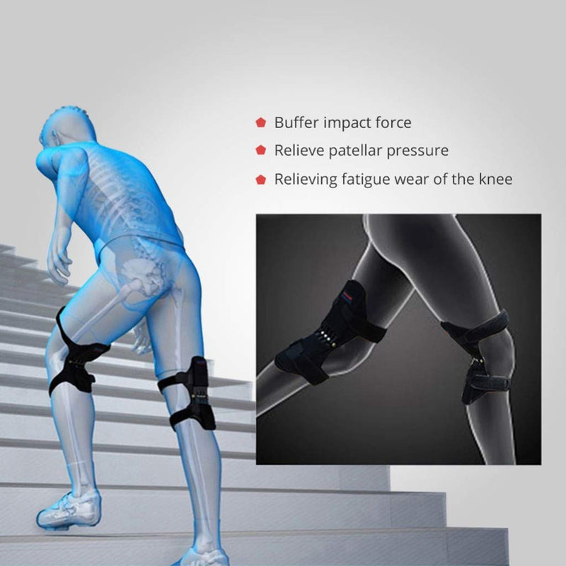 1 Pair Power Lift Joint Support Knee Pads Breathable Non-slip Powerful Rebound Force Knee booster Joint Support Knee Pads - Tuzzut.com Qatar Online Shopping
