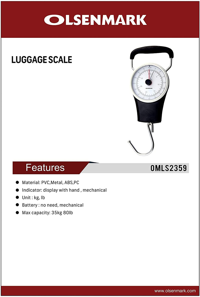 Olsenmark Mechanical Luggase Scale 35KG - OMLS2359 - Tuzzut.com Qatar Online Shopping
