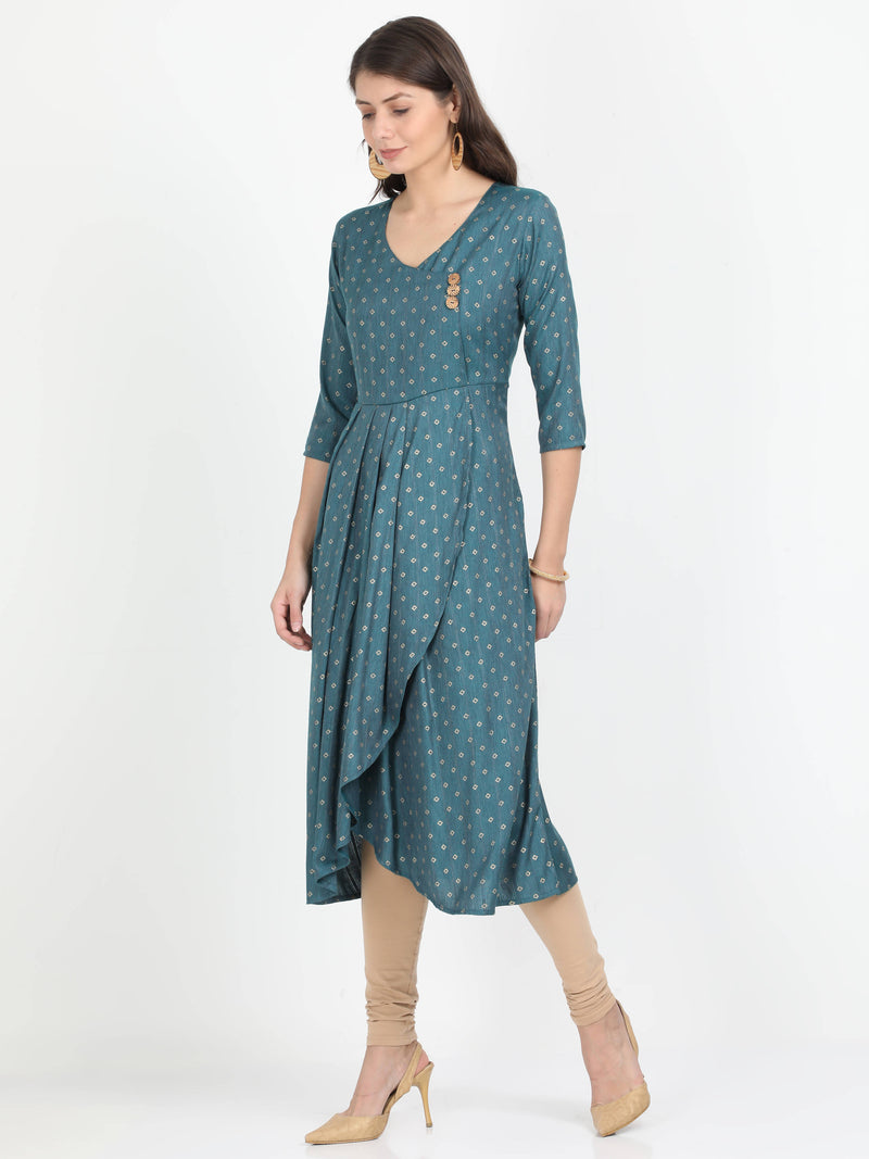 Women Blue Indo- Western Dress - Tuzzut.com Qatar Online Shopping