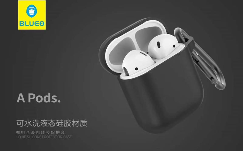 BLUEO Liquid Silicone Protection Case For Airpods - Black - Tuzzut.com Qatar Online Shopping