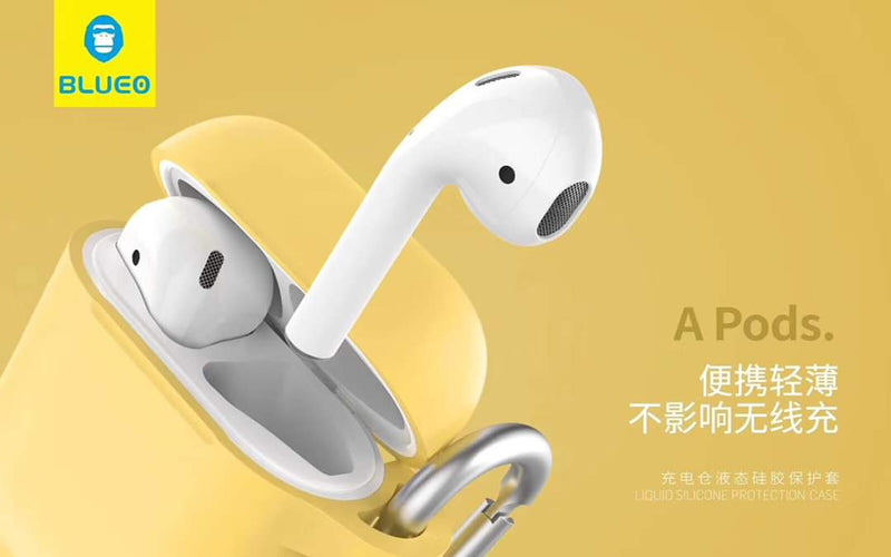 BLUEO Liquid Silicone Protection Case For Airpods - Yellow - Tuzzut.com Qatar Online Shopping