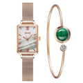 Gaiety Women Fashion Square Retro Quartz Watch with Bracelet Set - Tuzzut.com Qatar Online Shopping