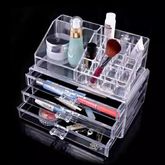 3 Drawer Acrylic Cosmetic Organizer - Tuzzut.com Qatar Online Shopping
