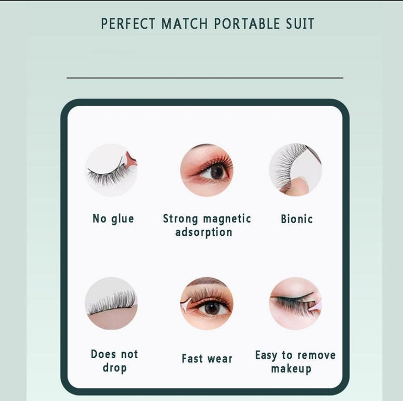 1 Pair Magnetic Eyelashes 3D Mink False Eyelash Magnetic Eyeliner Waterproof Long Lasting Fake Eyelash - Tuzzut.com Qatar Online Shopping