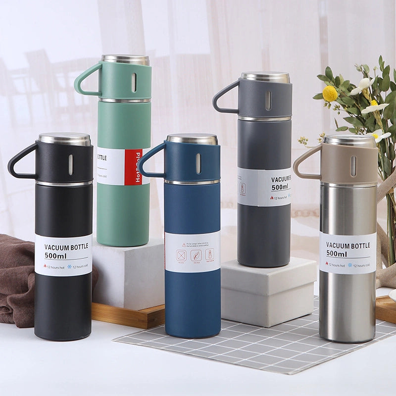 500ml in Stainless Steel Vacuum Flask Bottle With Cup Set