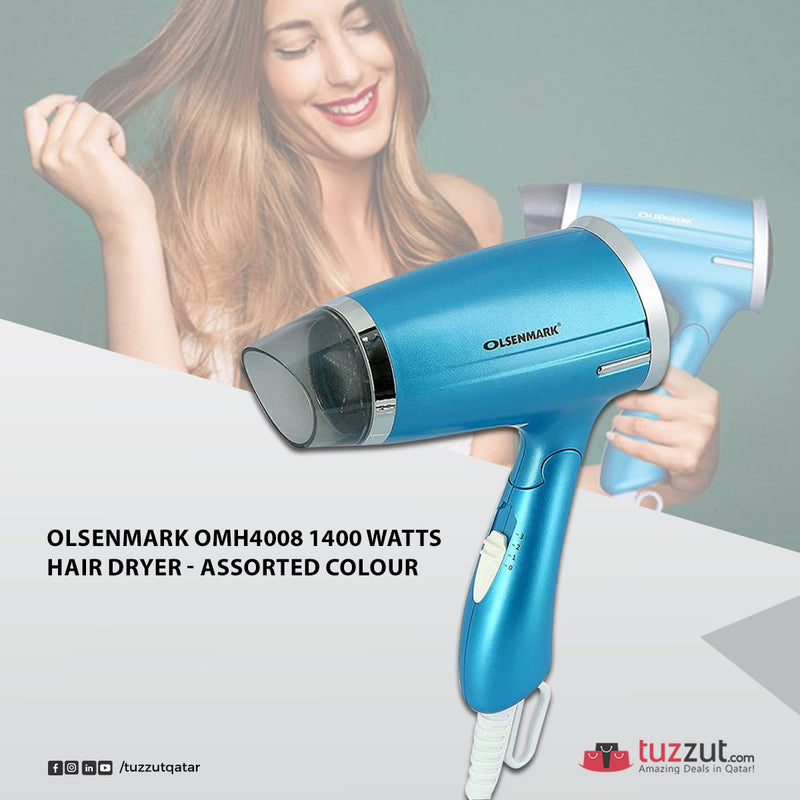 Olsenmark OMH4008 1400 Watts Hair Dryer - Assorted Colour - Tuzzut.com Qatar Online Shopping