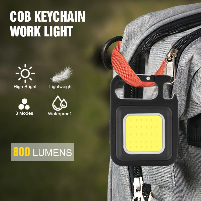 3 Pcs LED Keychain COB Rechargeable Flashlight - Mini Portable Multifunctional Work Light - Tuzzut.com Qatar Online Shopping