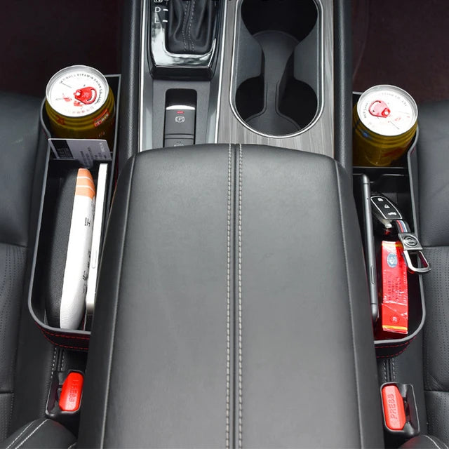 1 Pc Leather ABS Car Cup Holder Seat Organizer Holder Multifunctional Seat Gap Storage Box Seat Seam Pocket Trunk Organizer Storage - Tuzzut.com Qatar Online Shopping