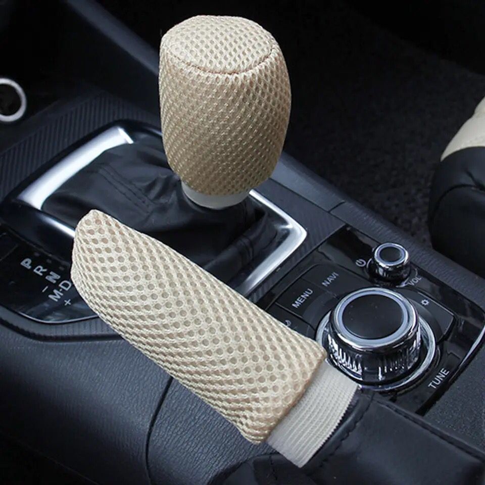 Handbrake cover gear shifts Knob Cover Set Soft Anti Slip Case Sleeve