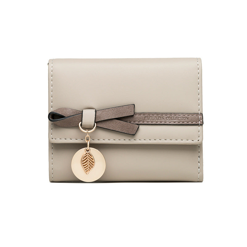 High Quality Short Women PU Leather Cute Bowknot Design Coin Zipper Wallet - OLF-1054 - Tuzzut.com Qatar Online Shopping