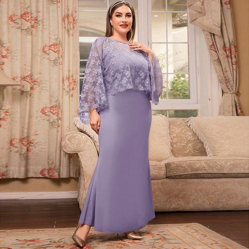 Sweet Round Neck Solid Color Basic Fitness Female Plus Size Dresses XL X4539497 - Tuzzut.com Qatar Online Shopping