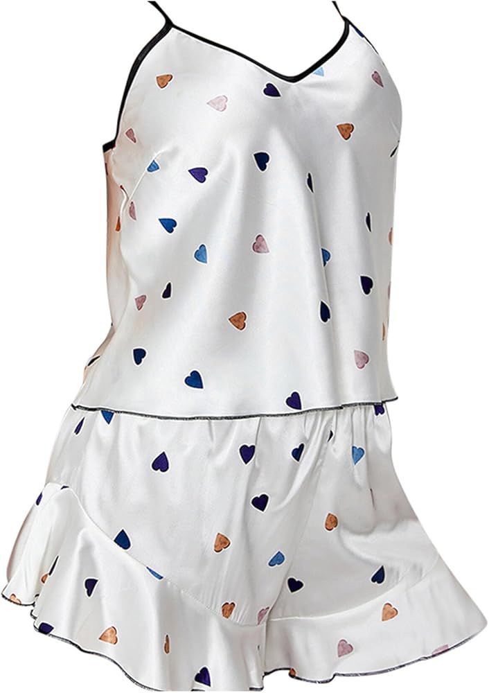 2 Piece Pajamas Set for Women Super Soft Sling Sleeveless Top Short Pants Sleepwear 512425 2 Piece Pajamas Set for Women Super Soft Sling Sleeveless Top Short Pants Sleepwear 512425