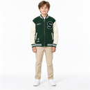 Boys’ Forest Green & Cream Zip-Up Varsity Jacket 533023 - 140